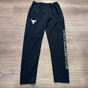 Under Armour Black Track Pants with White Logo